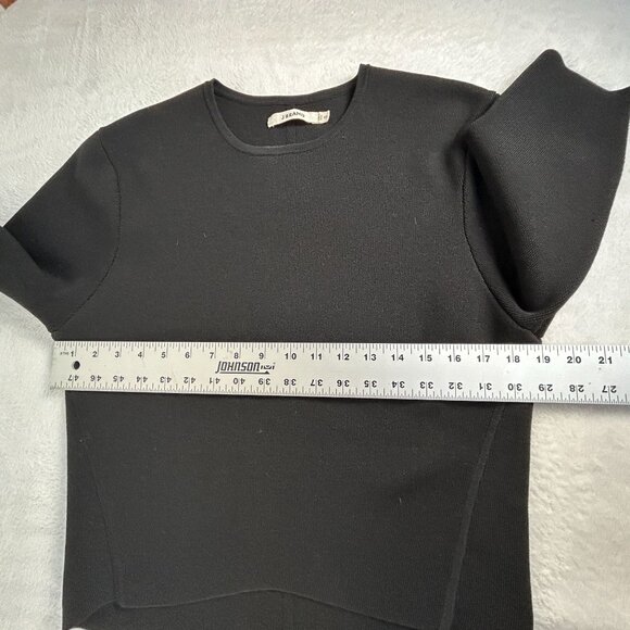 J Brand Womens Black 3/4 Sleeve Crew Neck Knit Top XS Pullover High-Low Hem - Picture 7 of 8